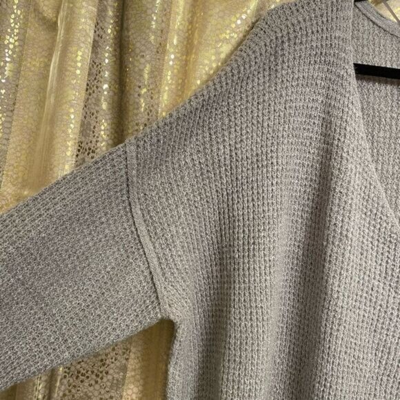 Free People C.O.Z.Y. Long Stretchy Oversized Tunic Sweater Gray Purple M/L NWT - Picture 4 of 10